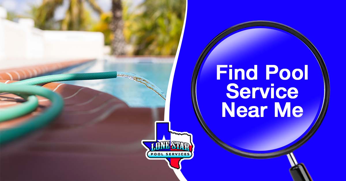 Image of a water pipe filling up a swimming pool, close-up. Featuring Lone Star Pool Services and highlighting the importance of finding pool service near you for proper pool maintenance.