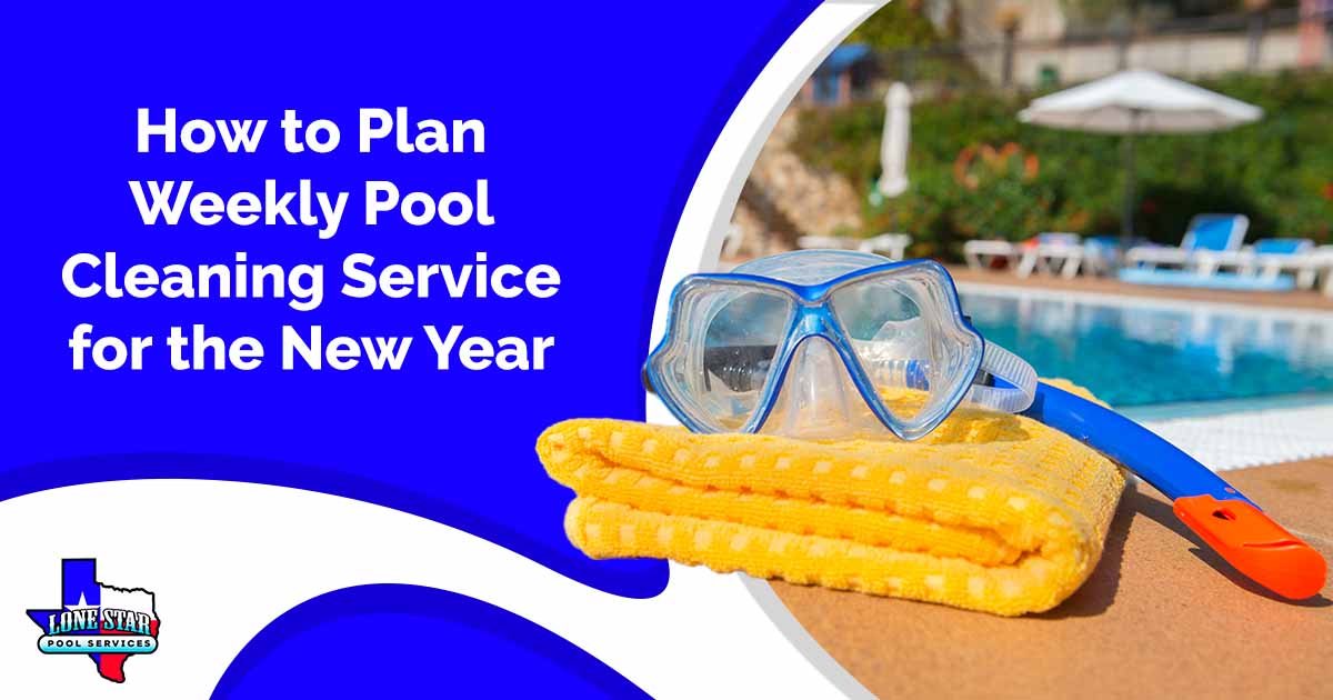 Image of a snorkeling set and towel, featuring Lonestar Pool Services and highlighting how to plan weekly pool cleaning service for the new year.