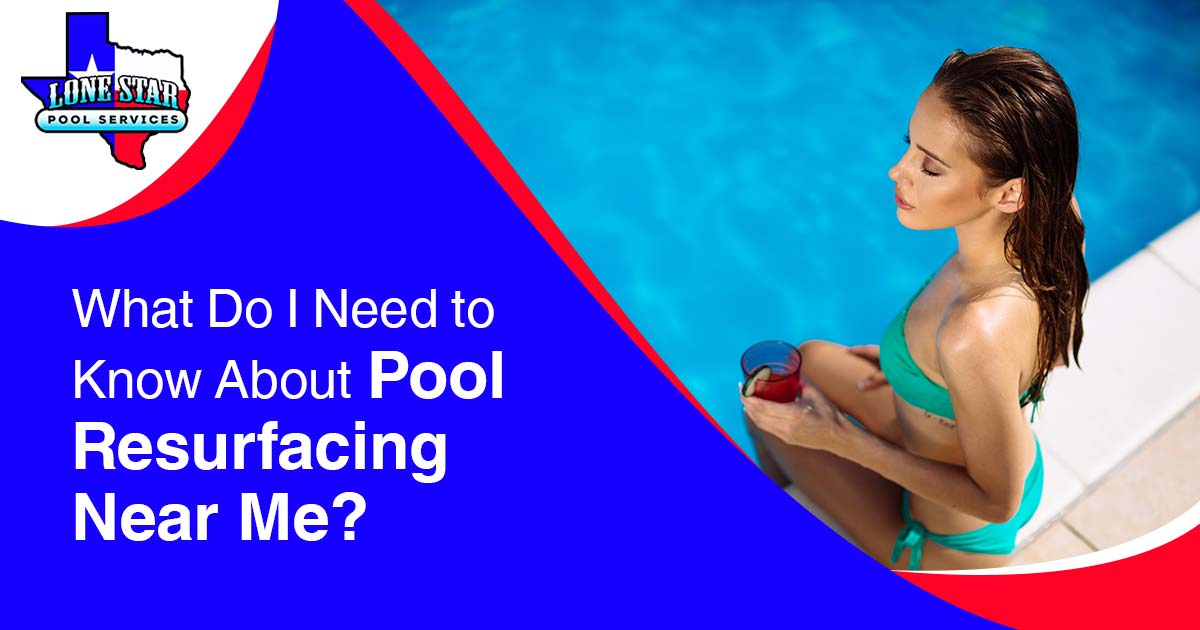 Image of a beautiful woman enjoying a swimming pool in summer, featuring Lone Star Pool Services. This image complements the page's context by highlighting the inquiry 'What Do I Need to Know About Pool Resurfacing Near Me?' It offers a visual representation of pool enjoyment while prompting consideration of resurfacing services.